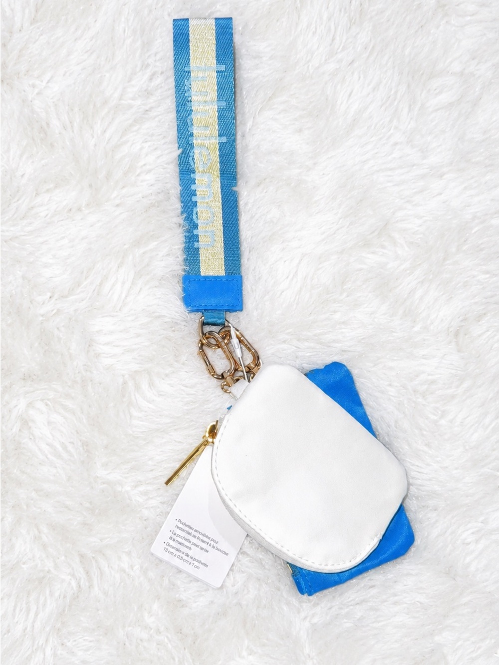 Blue & White Wristlet Keychain Pouch